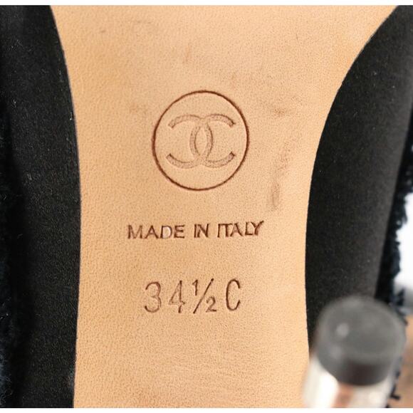 Chanel Interlocking CC Logo Satin Pumps - Size: 4.5 | US4.5, IT34.5 - Picture 6 of 6